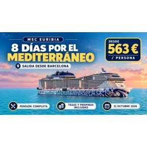 Crucero de 8 días por el Mediterráneo desde Barcelona: MSC Euribia