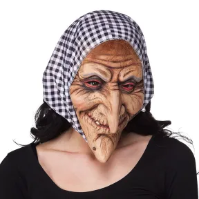 Máscara de Látex Bruja con Capucha para Adultos - Halloween