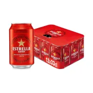 Cerveza Lager Mediterránea Estrella Damm – Pack 12 Latas 33 cl