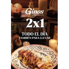 Restaurante Ginos: 2X1 en tu comida favorita