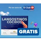 Langostinos cocidos 375g gratis en Carrefour con compra superior a 50€