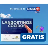 Langostinos cocidos 375g gratis en Carrefour con compra superior a 50€