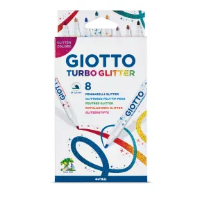 Rotuladores Glitter GIOTTO, Punta Fina, 8 Colores Surtidos