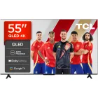 TCL 55" UHD 4K QLED Smart TV, Procesador AiPQ, Negro