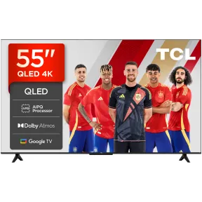 TCL 55" UHD 4K QLED Smart TV, Procesador AiPQ, Negro