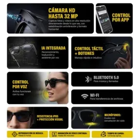 Gafas Owlotech Lens AI 32 MP: música, llamadas y cristal tintado.