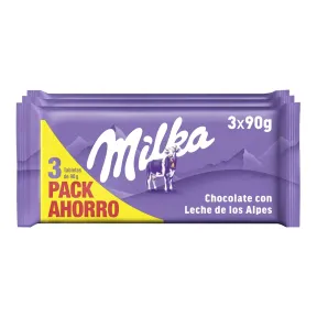 Pack Ahorro Milka: 15 Tabletas Chocolate con Leche 90g