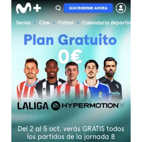 Partidos de LALIGA Hypermotion gratis en Movistar Plus este fin de semana