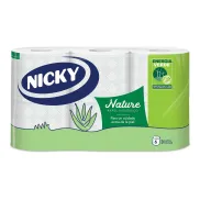 Papel Higiénico Nicky Nature, 6 Rollos, 3 Capas, 170 Hojas