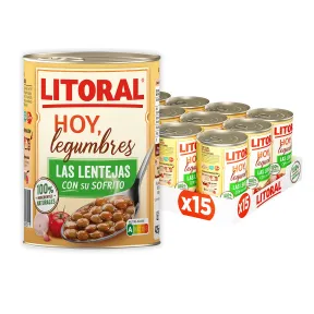 Lentejas con Sofrito Litoral Hoy - 15 Latas de 425g