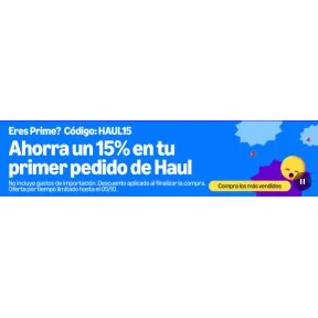 Descuento del 15% en tu primer Amazon Haul para Clientes Prime
