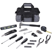 Juego de herramientas básicas Amazon Basics, 65 unidades con bolsa