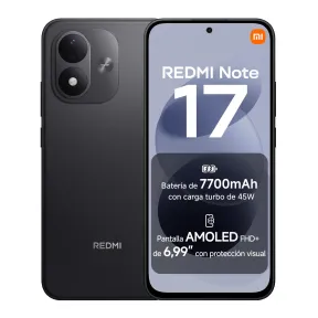 Smartphone REDMI Note 17, 6+256GB, Negro, 7700mAh