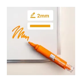 Rotulador naranja recargable para pizarra blanca - Pack 12