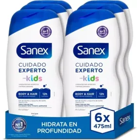 Gel de ducha Sanex Kids 6x 475ml Cuidado Experto