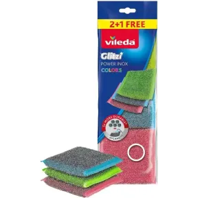 Esponjas Vileda INOX Colors Glitzi Power - Pack de 3