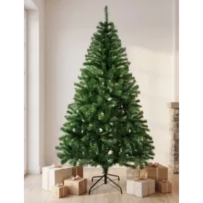 Árbol de Navidad Natural Frondoso 120 cm con Soporte Metálico