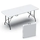 Mesa Plegable Blanca 180x75 cm - Ideal para Transporte