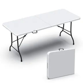 Mesa Plegable Blanca 180x75 cm - Ideal para Transporte