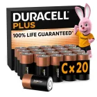 Pilas Alcalinas Duracell Plus C 1.5V LR14 (Paquete de 20)