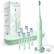 Cepillo sónico verde de dientes con 5 modos de limpieza