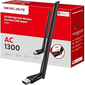 Adaptador WiFi USB Mercusys MA30H AC1300 con Antena