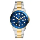 Reloj de acero plateado y dorado de cuarzo FOSSIL