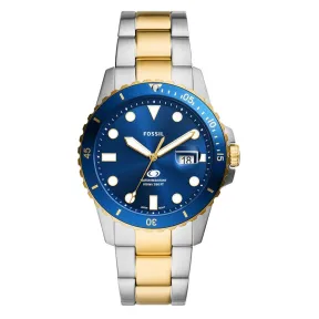 Reloj de acero plateado y dorado de cuarzo FOSSIL