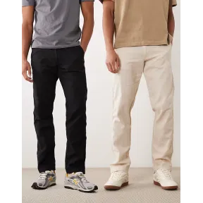 Chinos sueltos Jack & Jones: pack 2 crema y negro.