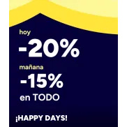 Toda la tienda: -20 domingo y -15 lunes