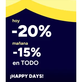 Toda la tienda: -20 domingo y -15 lunes
