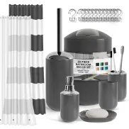 Juego de 20 Accesorios de baño en Gris Clara Clark
