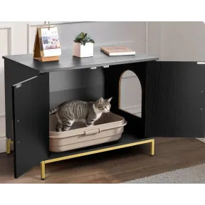 Armario de Almacenamiento para Gatos con Patas de Metal 70x45 cm