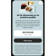 Descuento de 6€ en pedidos de 12€ en Just Eat