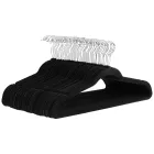Perchas de terciopelo para trajes, 50 piezas en negro