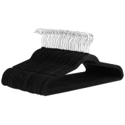 Perchas de terciopelo para trajes, 50 piezas en negro