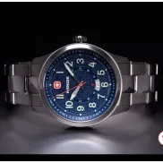 Reloj suizo Wenger Terragraph 43 mm - Esfera azul y acero