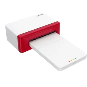 Impresora Hi-Print Polaroid: Bluetooth, tamaño postal, blanco y rojo.
