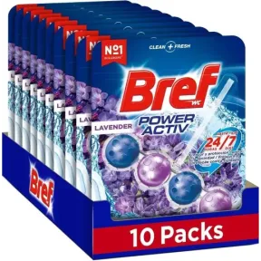 Packs de Lavanda Bref Power Activ para Cesta WC - 10 Unidades