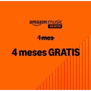 4 meses gratis de Amazon Music Unlimited para individual o familia
