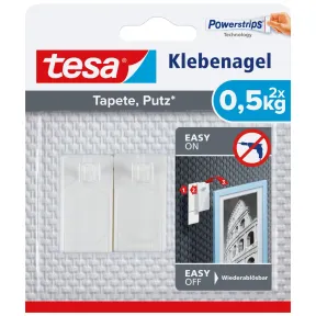 Clavos adhesivos tesa para enlucido y papel pintado - 2 uds.