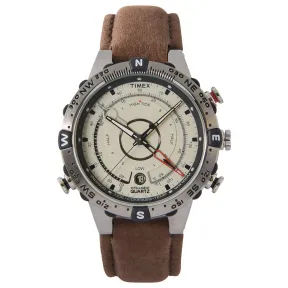 Timex Expedition 45 mm: Brújula, mareas, piel marrón