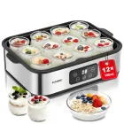 Yogurtera FOHERE: 12 Vasos de 180 ml con Tapas Incluidas
