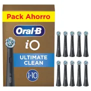 Recambios Originales Oral-B iO Ultimate Clean, Pack de 10 Negros.