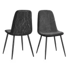 Sillas de comedor VASAGLE en chenilla y metal (juego de 2)