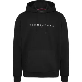 Sudadera Hombre Tommy Jeans Linear Logo con Capucha Negra