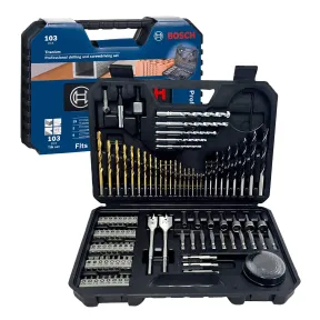 Bosch Titanium: Maletín de 103 piezas de brocas y puntas