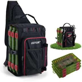 Bolsa de pesca con equipo y 3 cajas de cebo.
