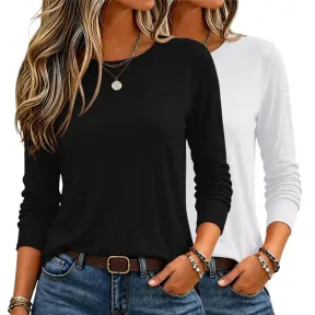 Camisetas Básicas de Manga Larga para Mujer Zeagoo