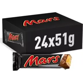 Chocolatina Mars de caramelo y crema de turrón 24x 51g